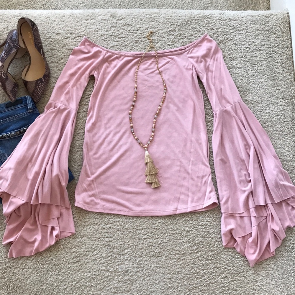 Blush/Pink Off The Shoulder Top - Picture 2 of 6